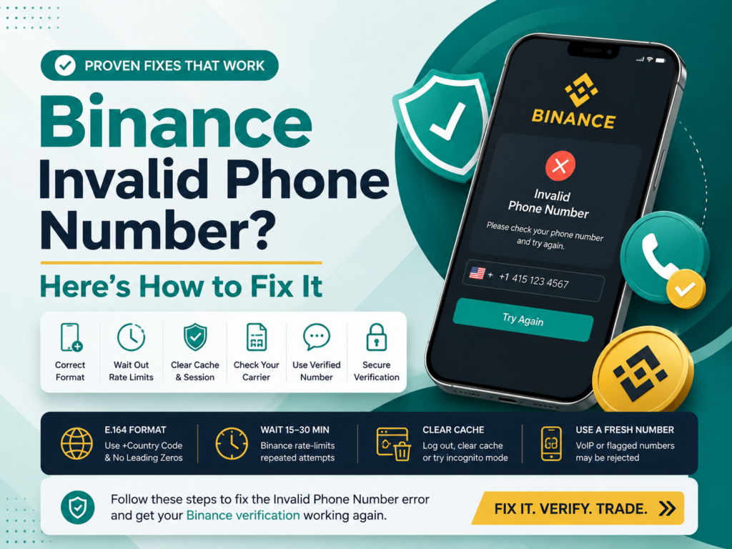 Binance Invalid Phone Number Error