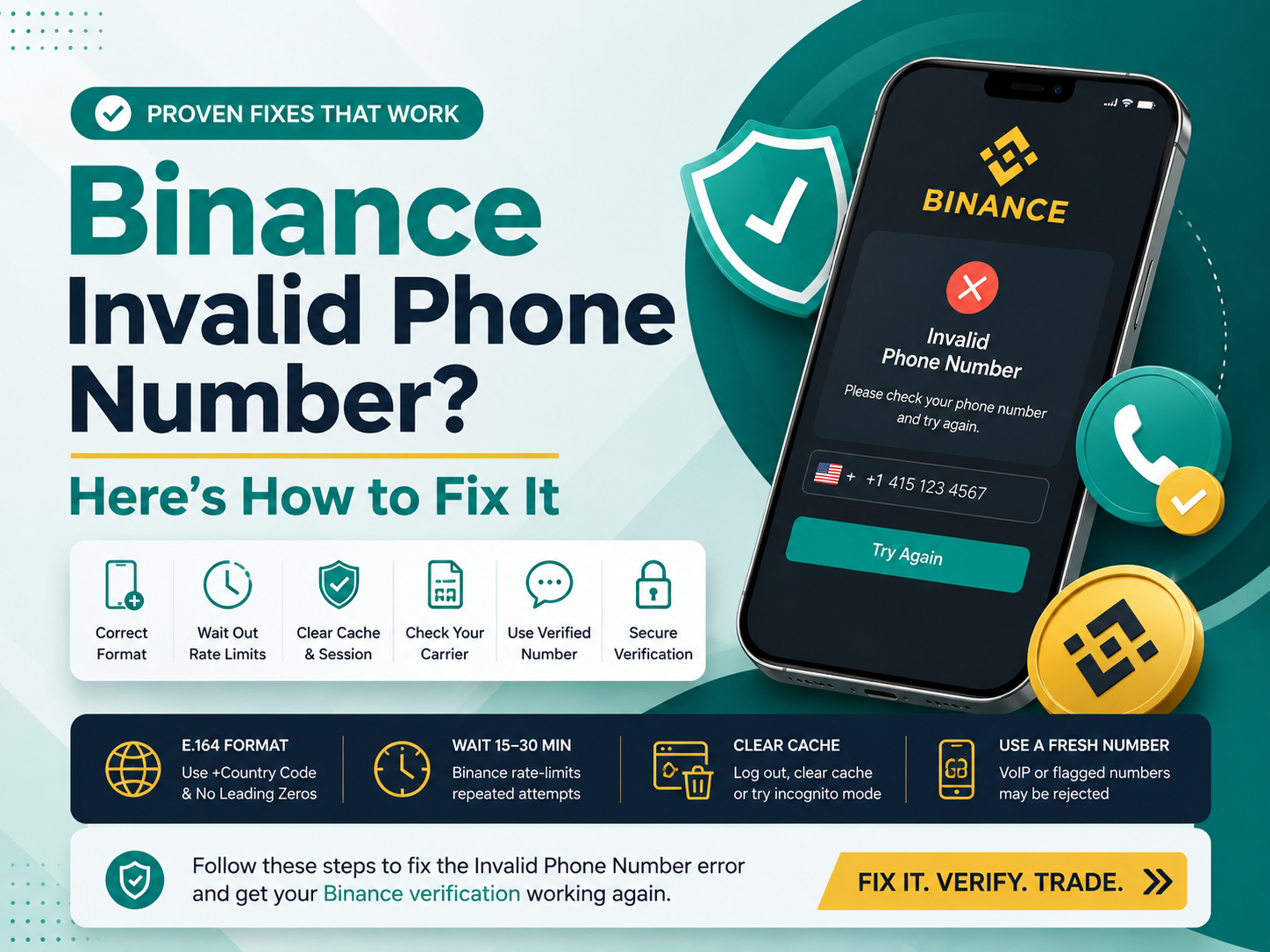 Binance Invalid Phone Number Error