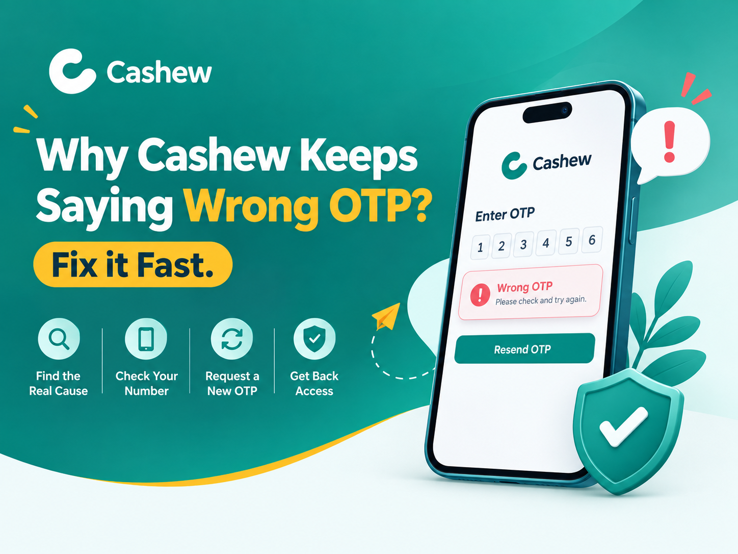 Cashew Keeps Saying Wrong OTP