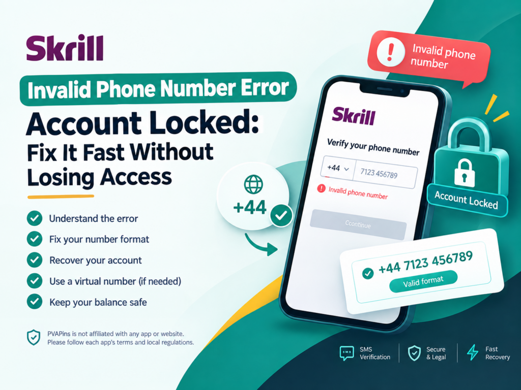 Skrill Invalid Phone Number Error