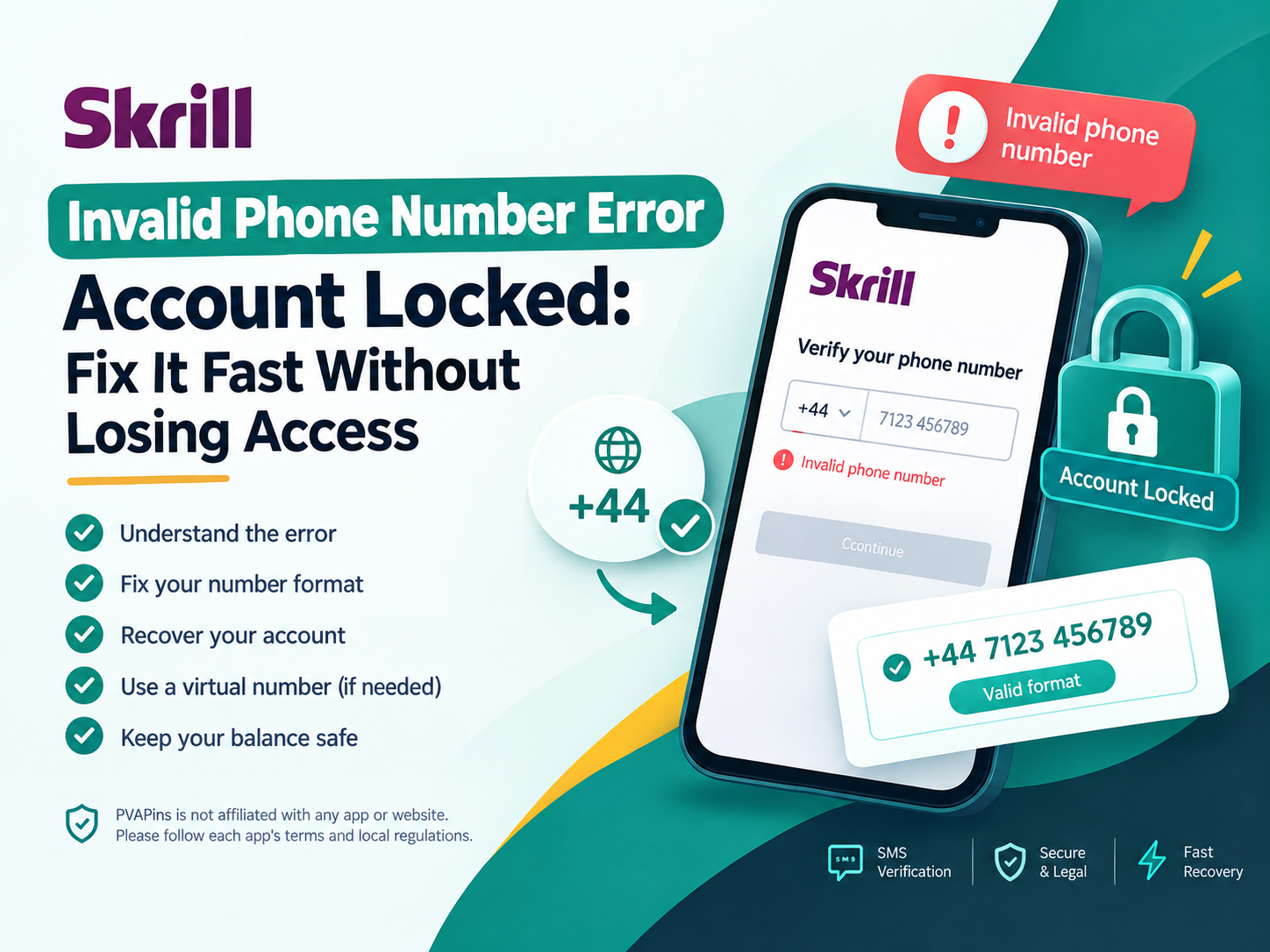 Skrill Invalid Phone Number Error