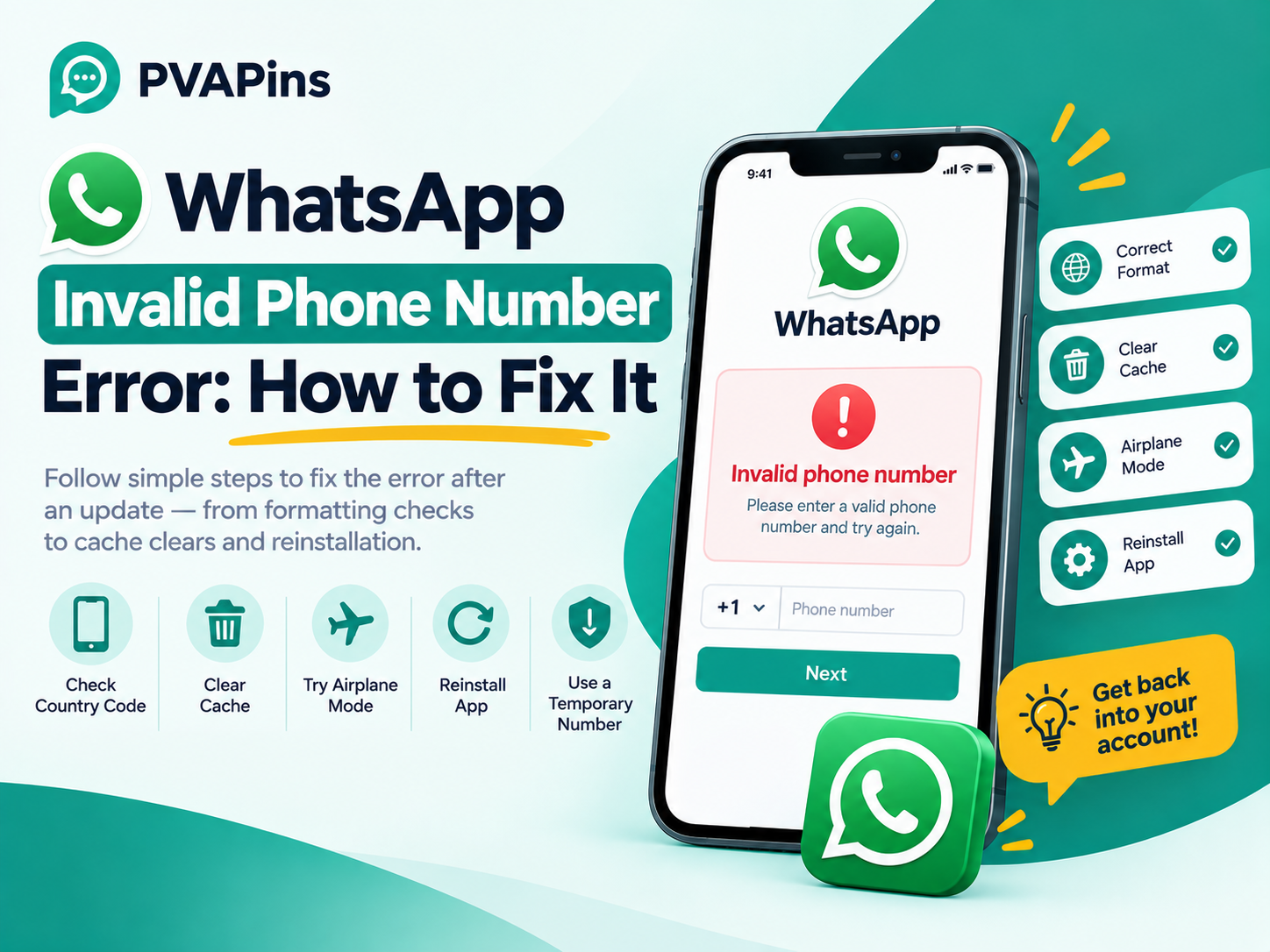 WhatsApp Invalid Phone Number Error