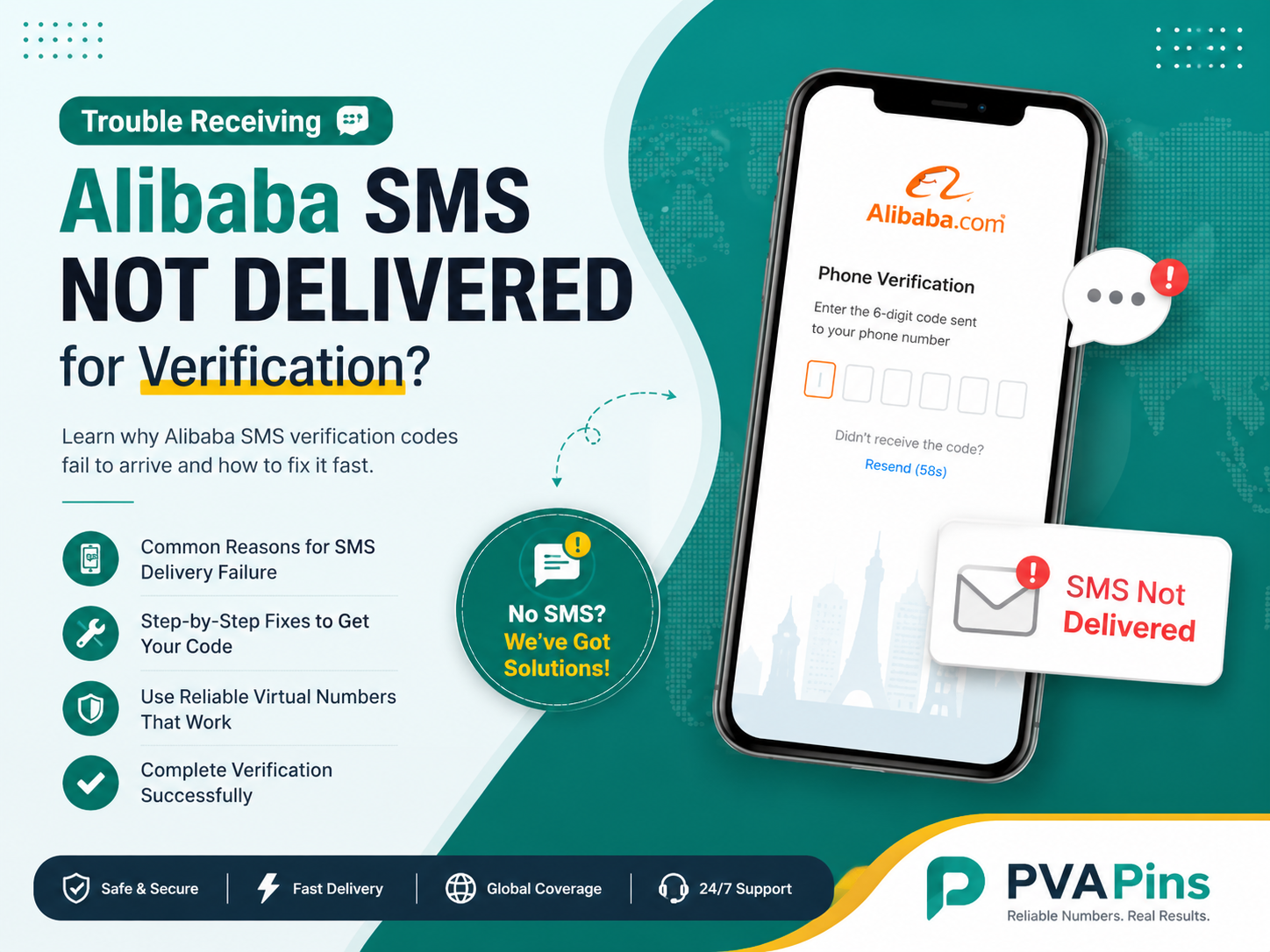 Alibaba SMS not delivered for verification