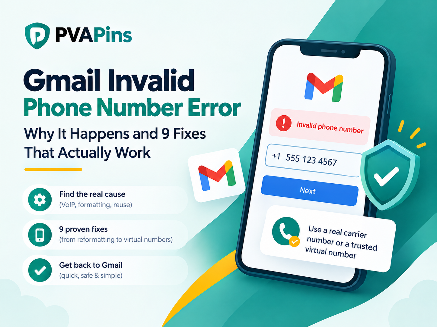 Gmail Invalid Phone Number Error