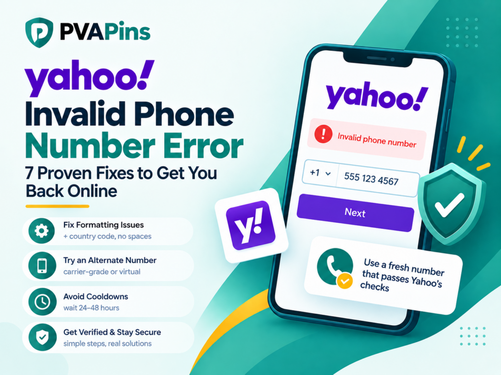 Yahoo Invalid Phone Number Error