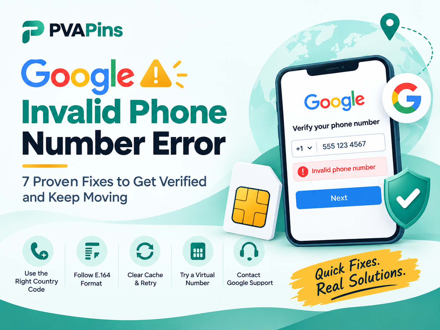 Google Invalid Phone Number Error