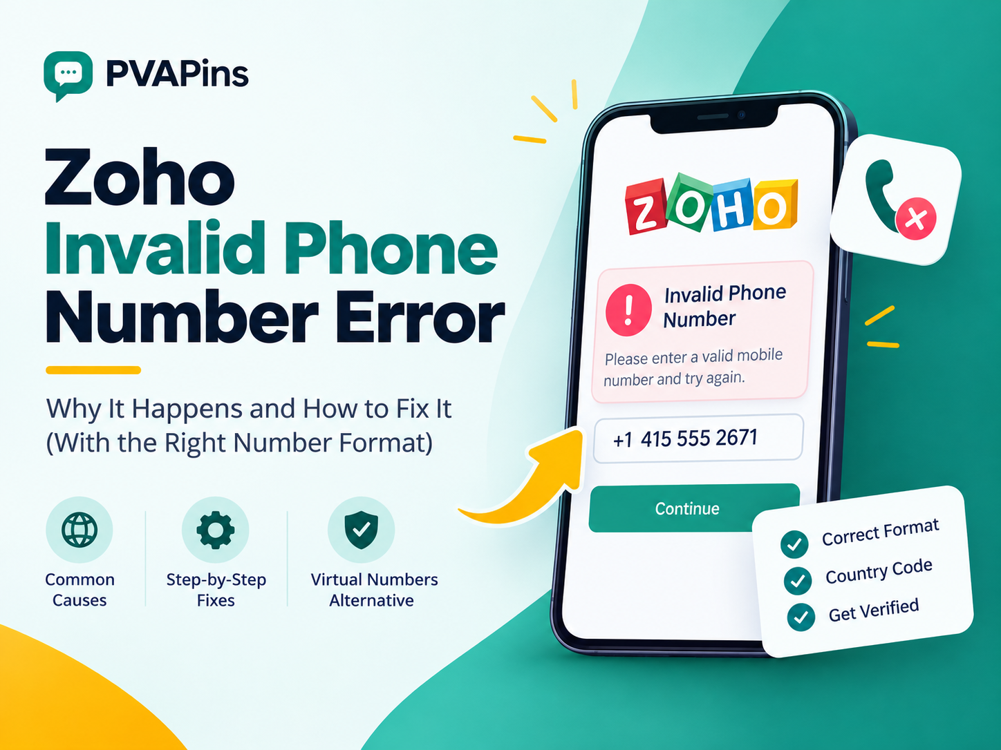 Zoho Invalid Phone Number Error