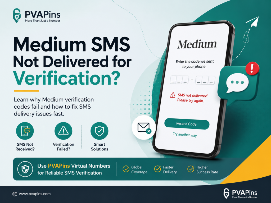 Medium SMS not delivered for verification