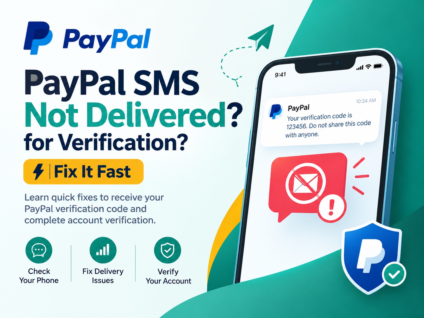 PayPal SMS not delivered for verification