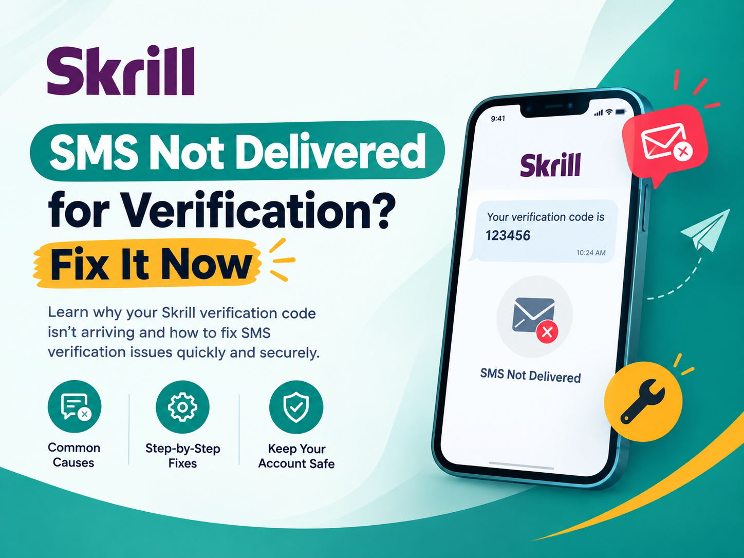 Skrill SMS Not Delivered for Verification