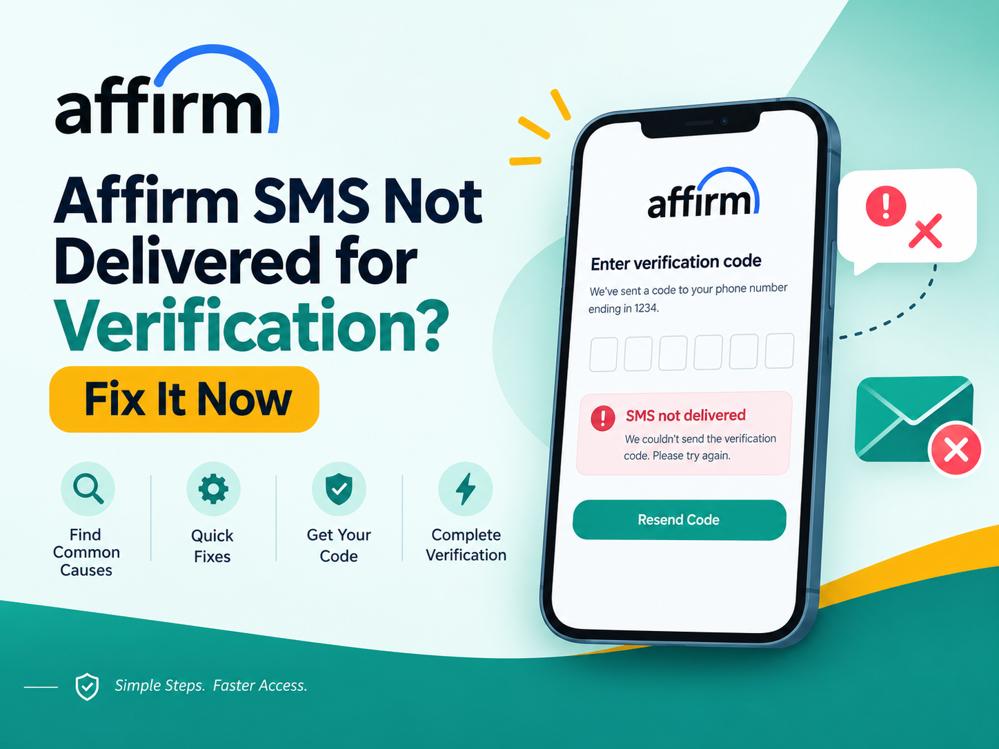 Affirm SMS not Delivered for Verification