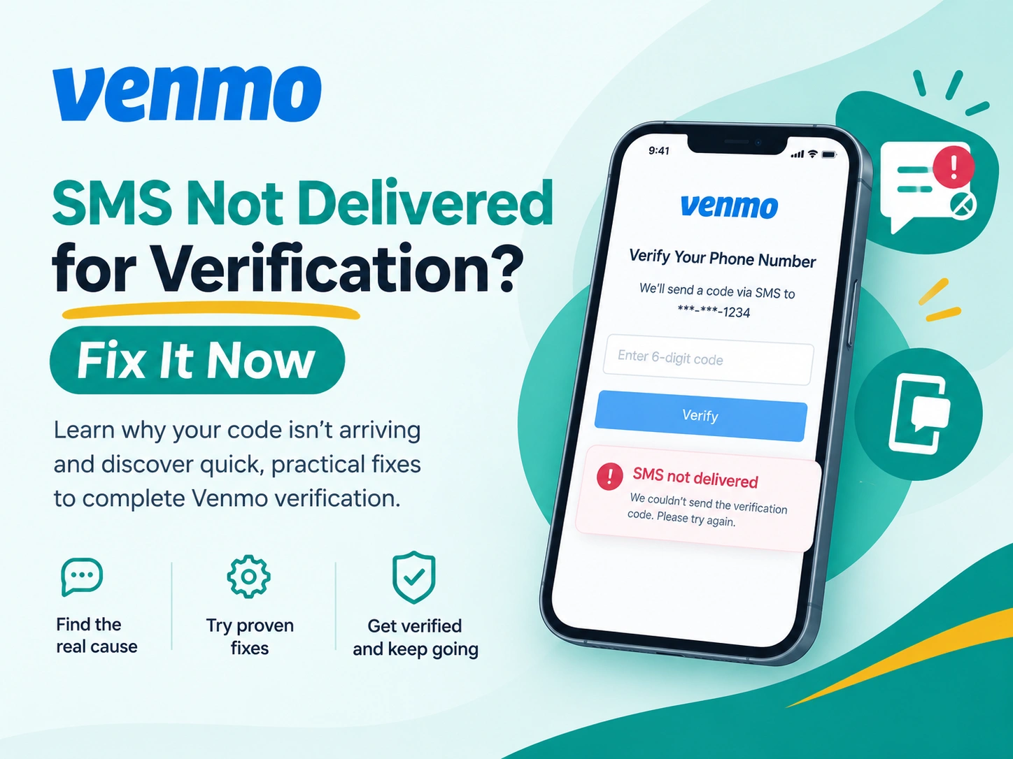 Venmo SMS not Delivered for Verification
