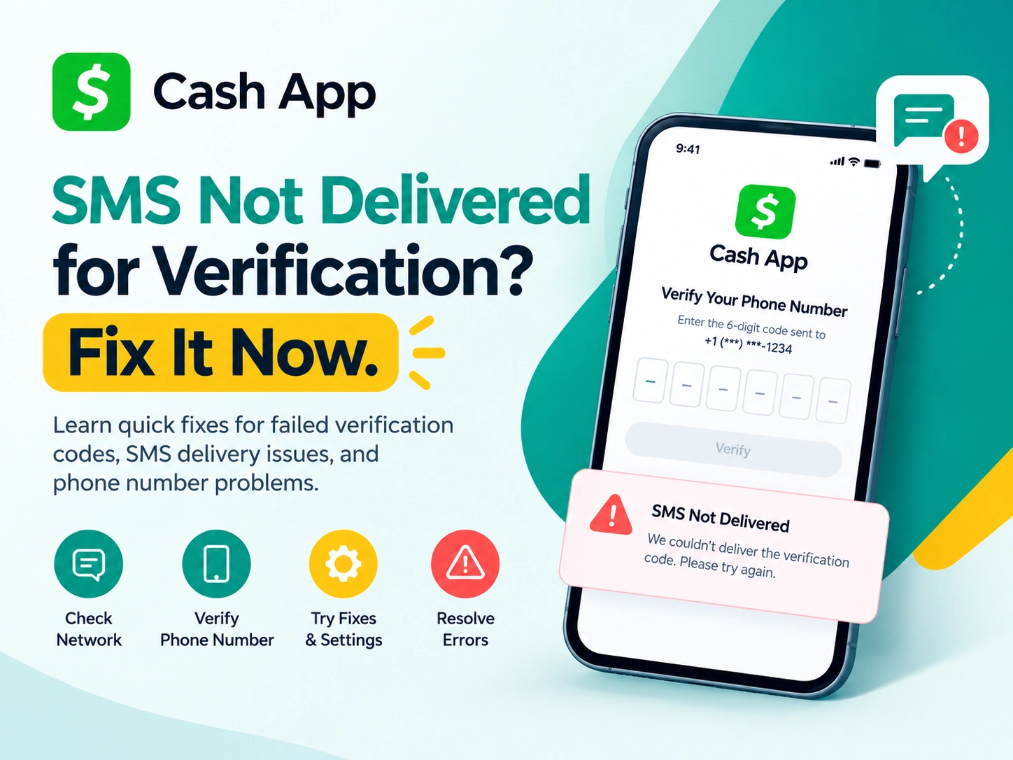 CashApp SMS not Delivered for Verification