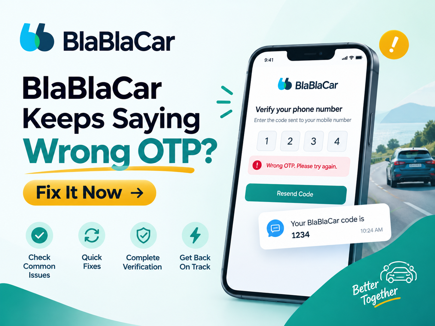 BlaBlaCar Keeps Saying Wrong OTP