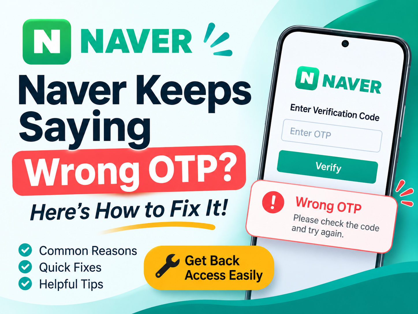 Naver Keeps Saying Wrong OTP